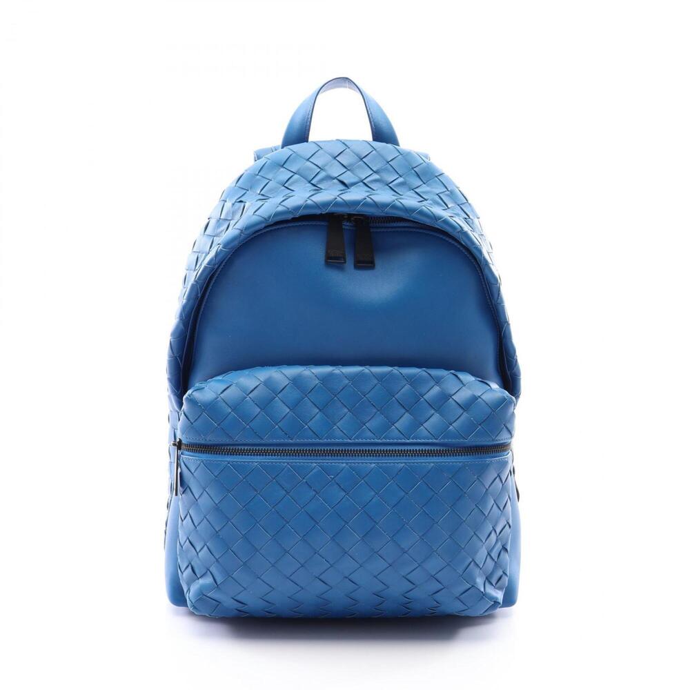 Bottega Veneta Intrecciato Backpack/Handbag, Leather, Men's, Blue